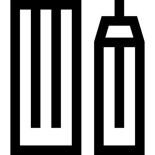 wolkenkrabber Basic Straight Lineal icoon