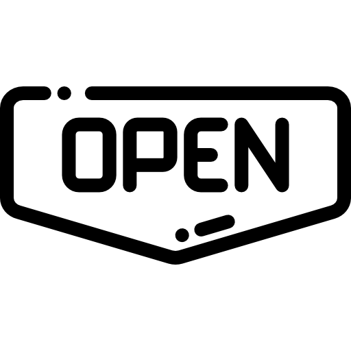 Открытый знак Detailed Rounded Lineal иконка