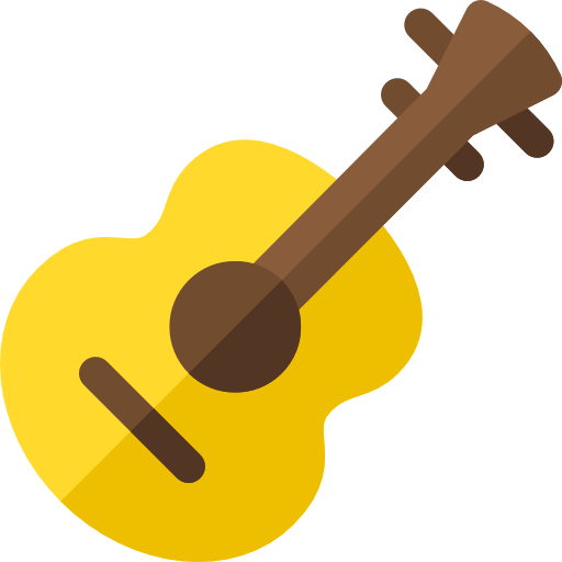 gitaar Basic Rounded Flat icoon