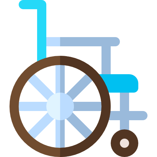 rolstoel Basic Rounded Flat icoon