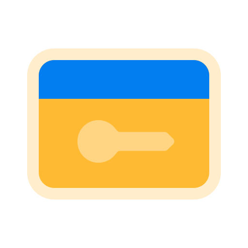 Key card Generic color fill icon