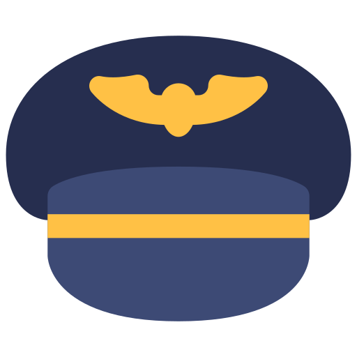 Pilot cap Juicy Fish Flat icon