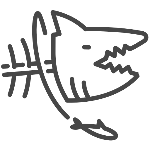 Fast fish eats slow fish Generic outline icon