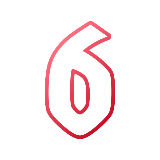número 6 Generic gradient outline icono