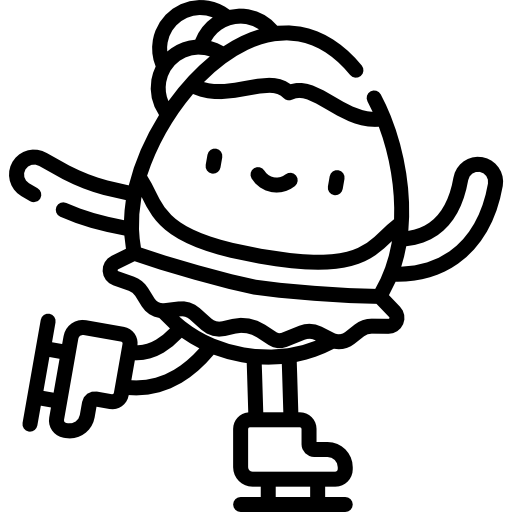 Катание на коньках Kawaii Lineal иконка