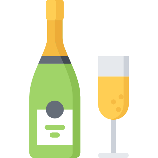 szampan Coloring Flat ikona