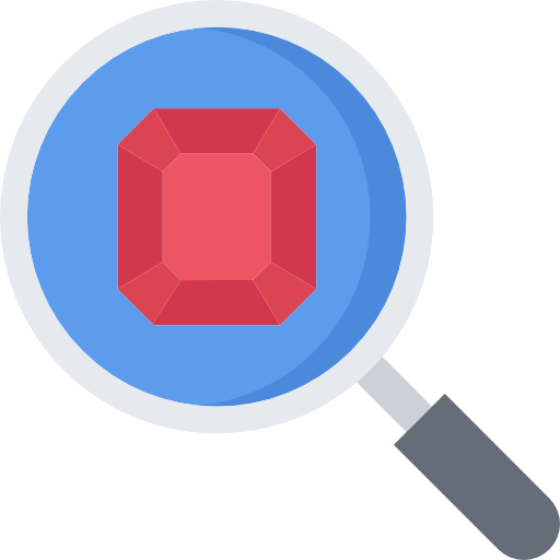 Magnifying glass Coloring Flat icon