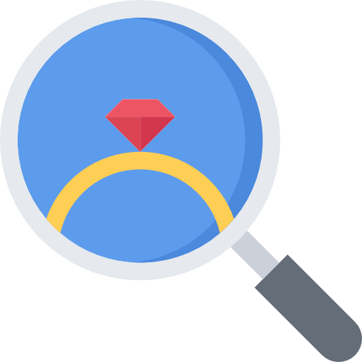 Magnifying glass Coloring Flat icon