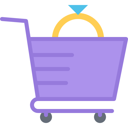Shopping cart Coloring Flat icon