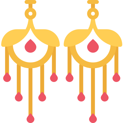 Earrings Coloring Flat icon