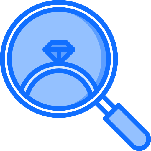 Magnifying glass Coloring Blue icon