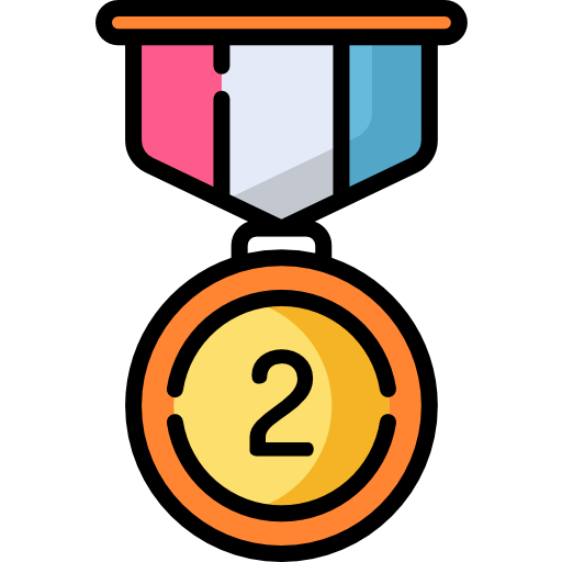 zilveren medaille Special Lineal color icoon