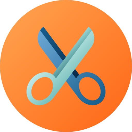 Scissors Flat Circular Gradient icon