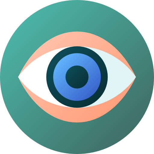 ojo Flat Circular Gradient icono