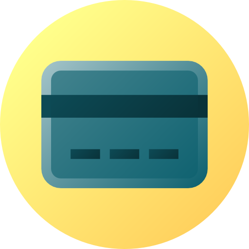 tarjeta de crédito Flat Circular Gradient icono