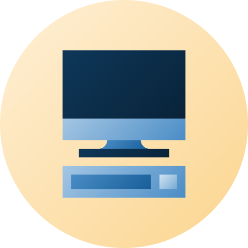 パソコン Flat Circular Gradient icon