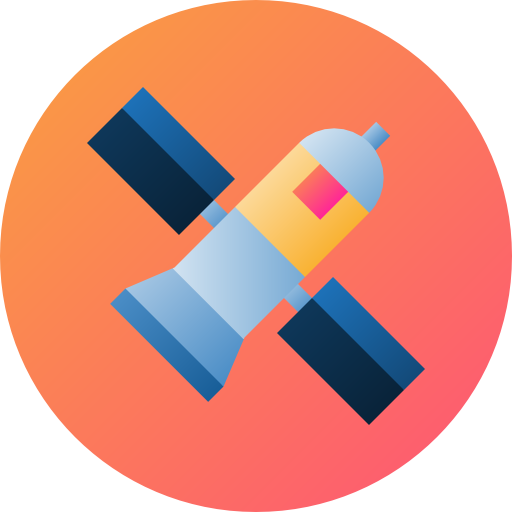 衛星 Flat Circular Gradient icon