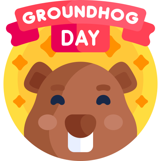 groundhog-dag Detailed Flat Circular Flat icoon