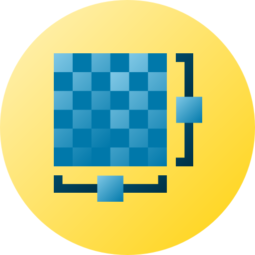 pixel Flat Circular Gradient icoon