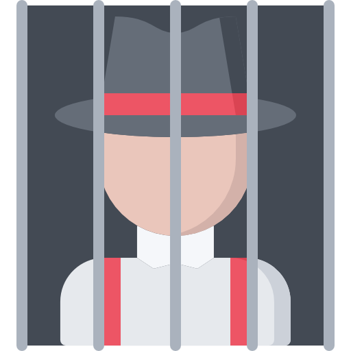 więzień Coloring Flat ikona
