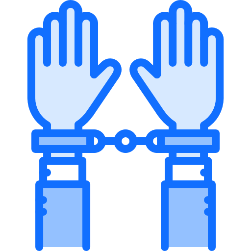 Handcuffs Coloring Blue icon