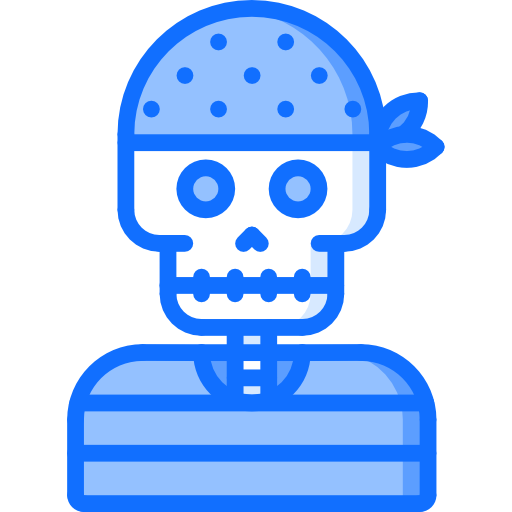 schedel Coloring Blue icoon