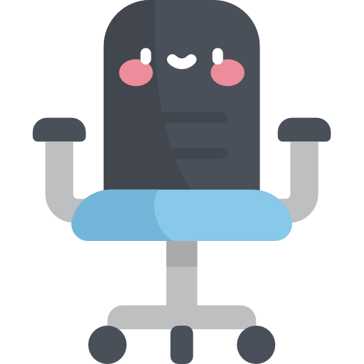 silla de escritorio Kawaii Flat icono