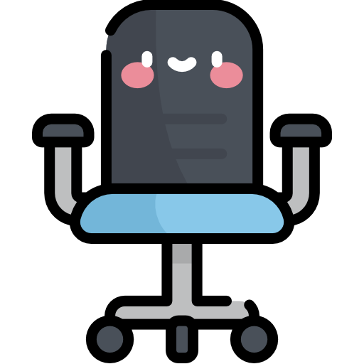 sedia della scrivania Kawaii Lineal color icona
