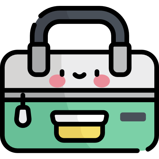 maletín Kawaii Lineal color icono
