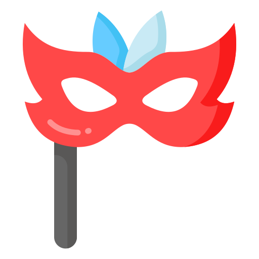 máscara de fiesta Generic color fill icono