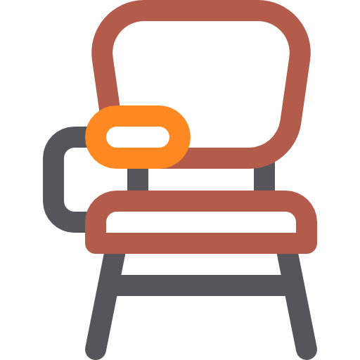 Desk chair Basic Rounded Lineal Color icon