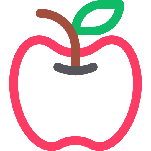 jabłko Basic Rounded Lineal Color ikona
