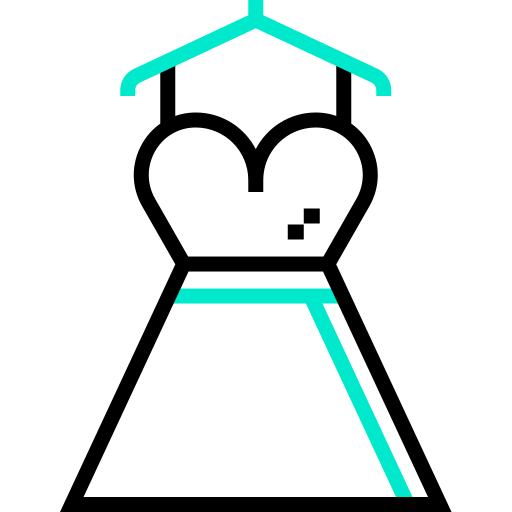 웨딩 드레스 Detailed Straight One Color icon