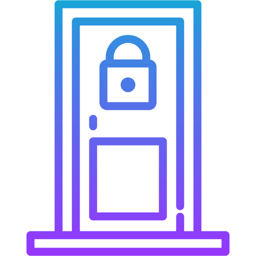 gesloten deur Generic gradient outline icoon