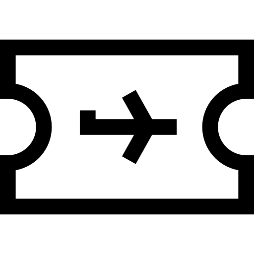 Билет на самолет Basic Straight Lineal иконка