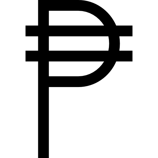 filippijnse peso Basic Straight Lineal icoon