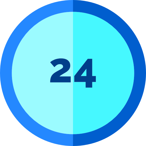 24 hours Basic Straight Flat icon