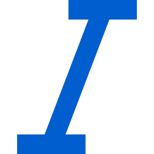 Italic Basic Straight Flat icon