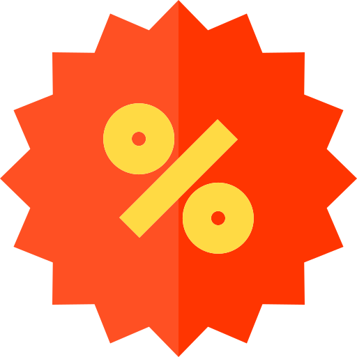porcentaje Basic Straight Flat icono