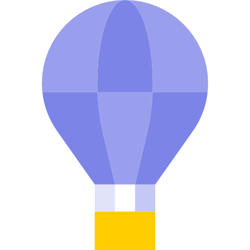 Hot air balloon Basic Straight Flat icon