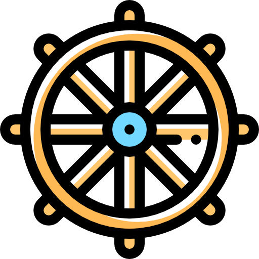 Dharma wheel Detailed Rounded Color Omission icon