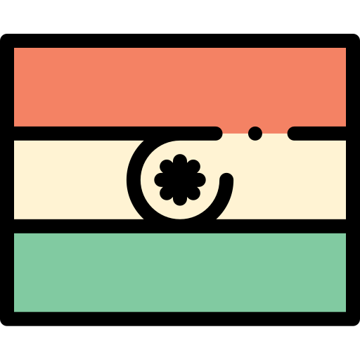 인도 Detailed Rounded Lineal color icon
