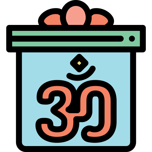Gift Detailed Rounded Lineal color icon
