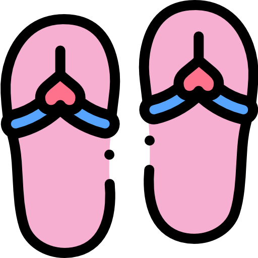 Flip flops Detailed Rounded Lineal color icon