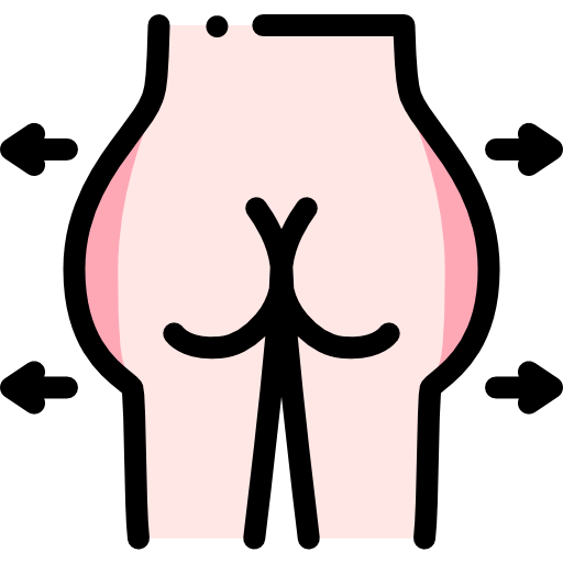 Butt Detailed Rounded Lineal color icon
