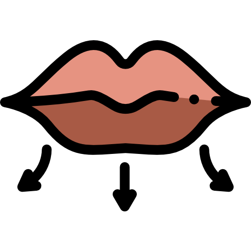 labios Detailed Rounded Lineal color icono