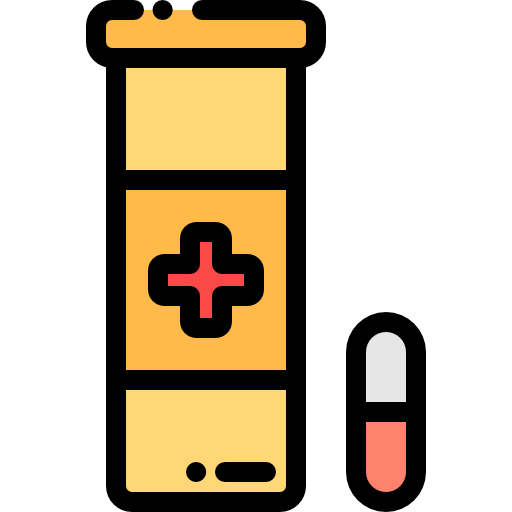 bottiglia di pillole Detailed Rounded Lineal color icona