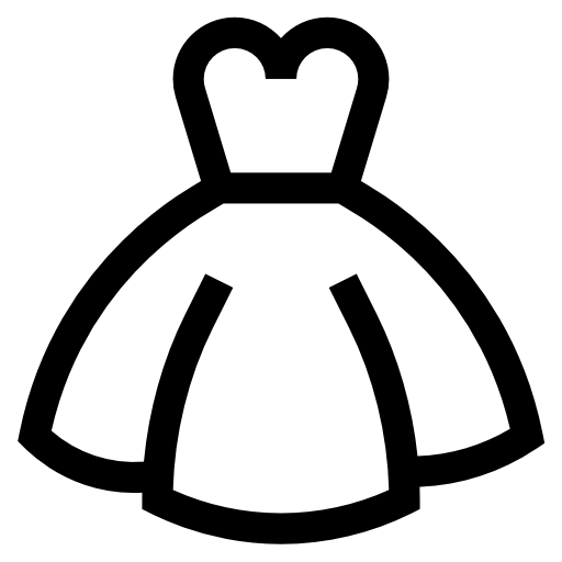 ウェディングドレス Basic Straight Lineal icon