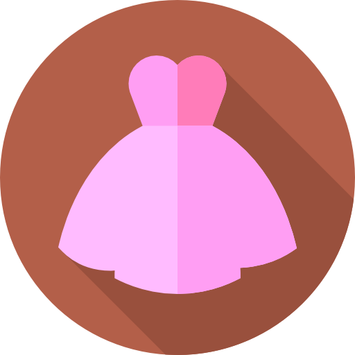 Wedding dress Flat Circular Flat icon