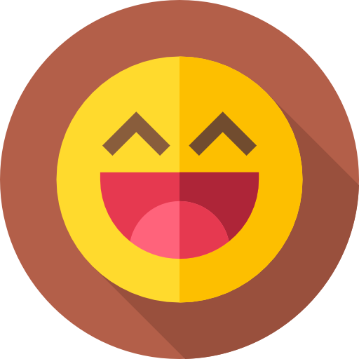 glücklich Flat Circular Flat icon